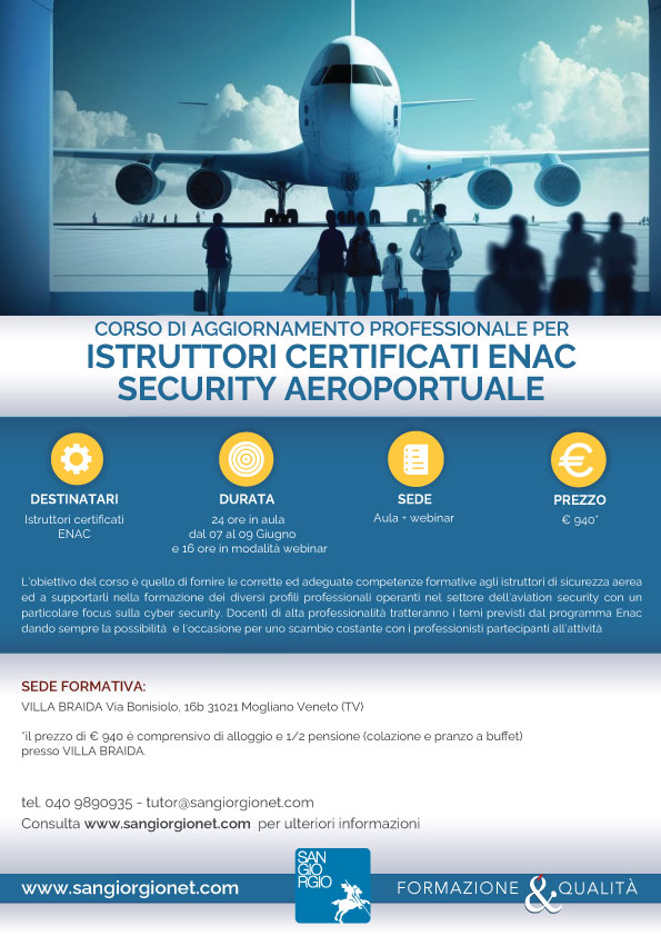 Istruttori certificati Enac Security aeroportuale